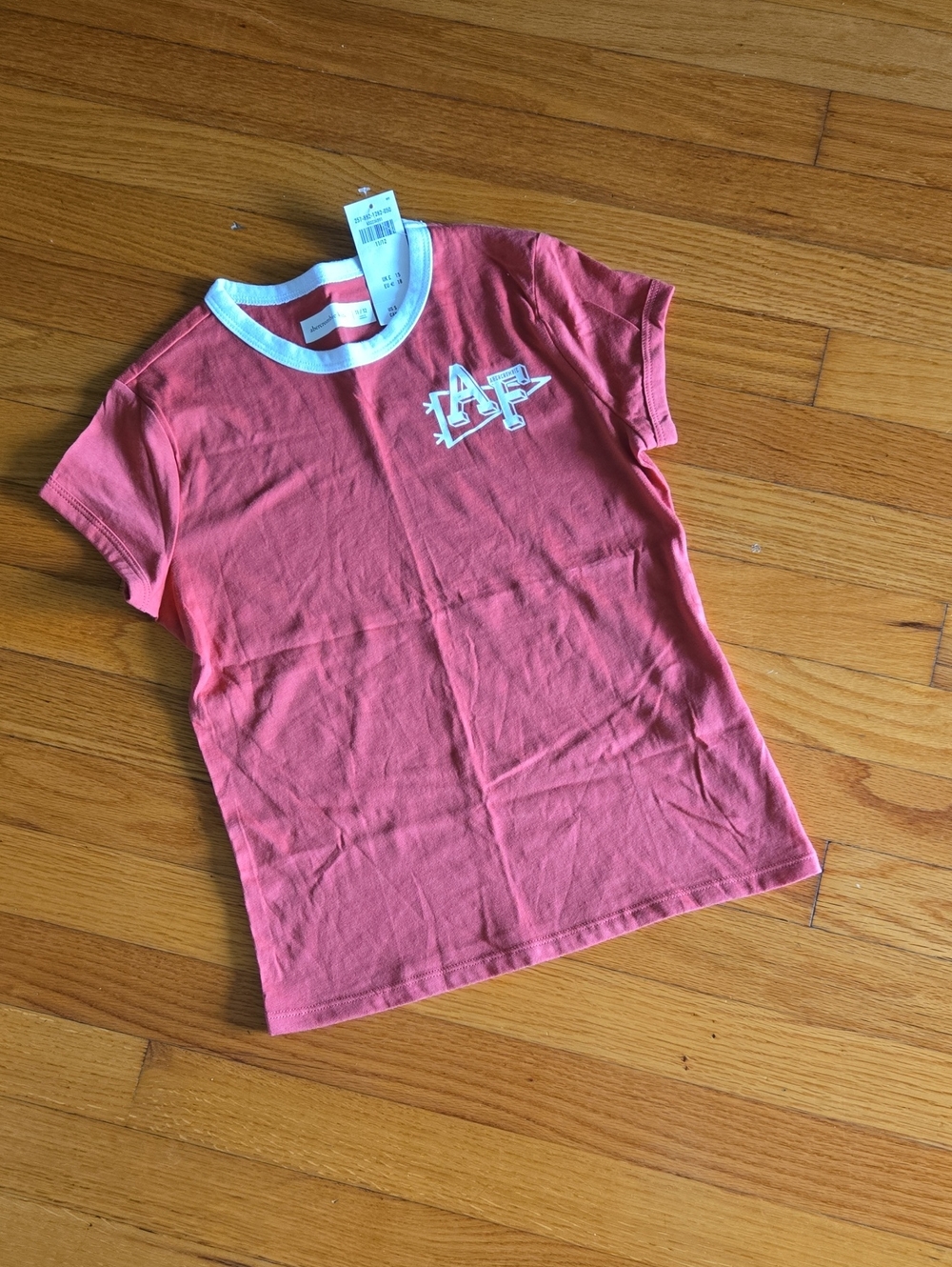 abercrombie kids Red Ringer Tee with White Trim